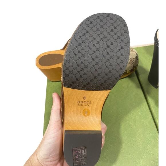 Gucci GG Supreme Canvas Horsebit Monogram Slip On Clogs 37 Studded - Picture 3 of 4